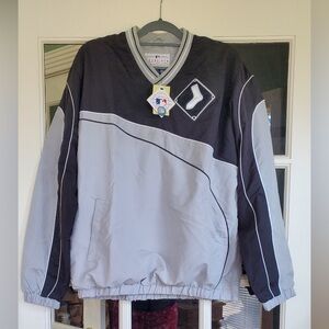 NWT CHICAGO WHITE SOX Vintage 90s V neck pullover Windbreaker. Sz.L